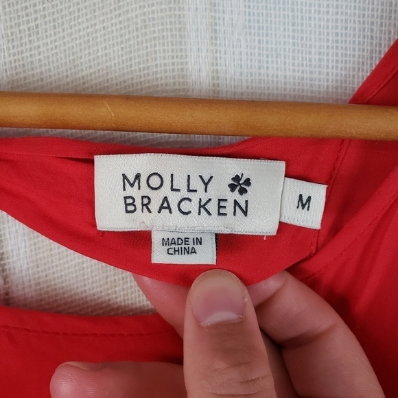 Molly Bracken Sleeveless Maxi Dress Red Size Medium - Picture 9 of 11